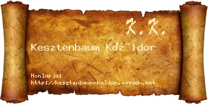 Kesztenbaum Káldor névjegykártya